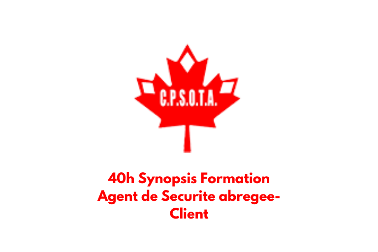 40h Synopsis Formation Agent de Securite abregee-Client
